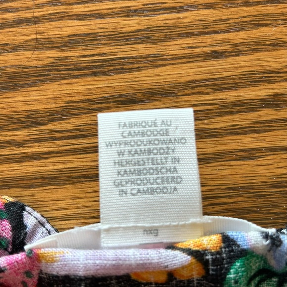 C&C California Black Floral Linen Crop Top Size XL - Picture 5 of 10